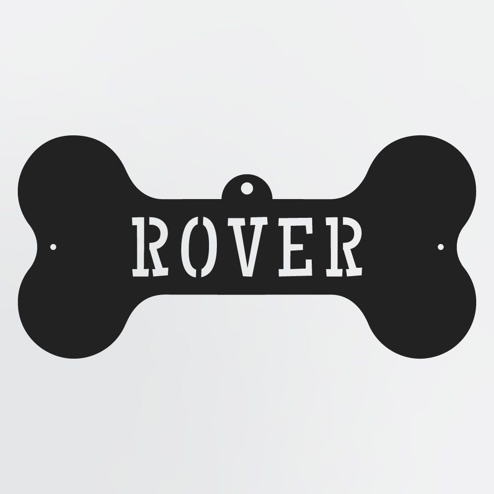 Dog Bone ID Tag Personalized Metal Wall Art, Custom Dog Name Metal Sign
