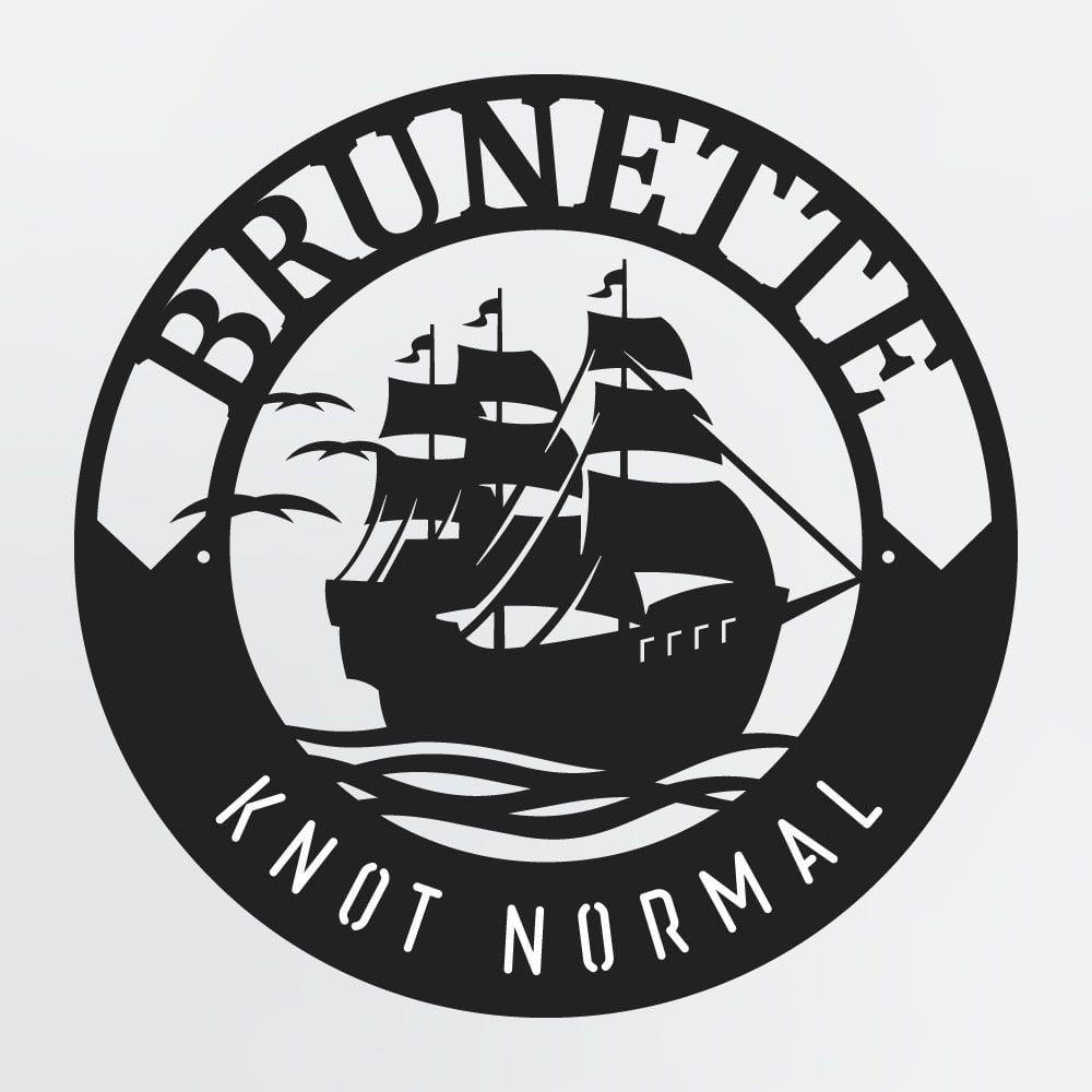 Nautical Metal Wall Decor of Schooner Ship With Custom Text, Personalized Metal Sign
