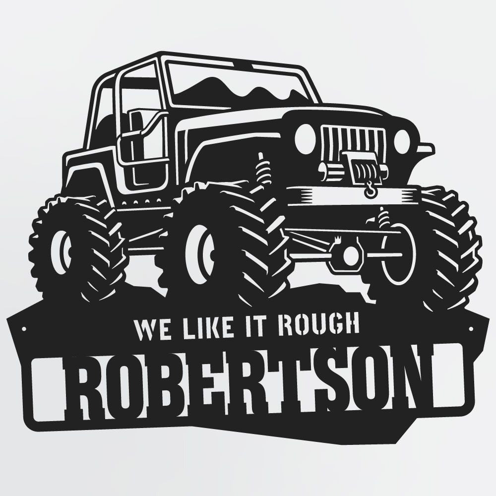 Jeep Sign With Custom Text & Name, Personalized Metal Off Roading Sign