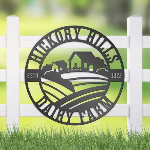 Metal Farm Sign With Custom Text & Established Date, Personalized Metal Sign With Farm House