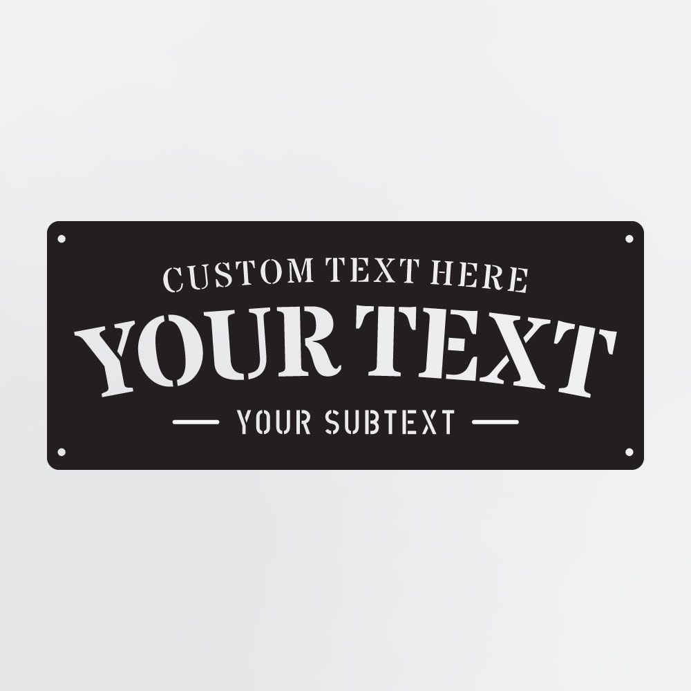 Personalized Metal Sign With 3 Lines Of Text, Custom Text Rectangle Sign