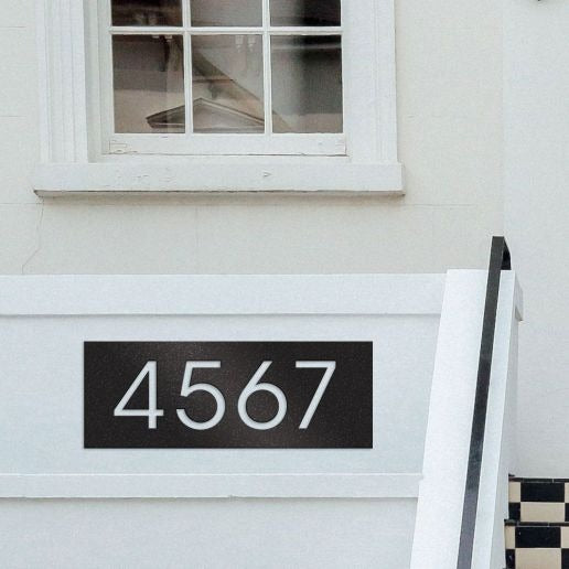 Modern Address Plaque, Solid Framed Custom House Number, Personalized Metal Sign