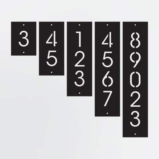 Vertical Address Plaque, Modern Solid Framed Custom House Number, Personalized Metal Sign