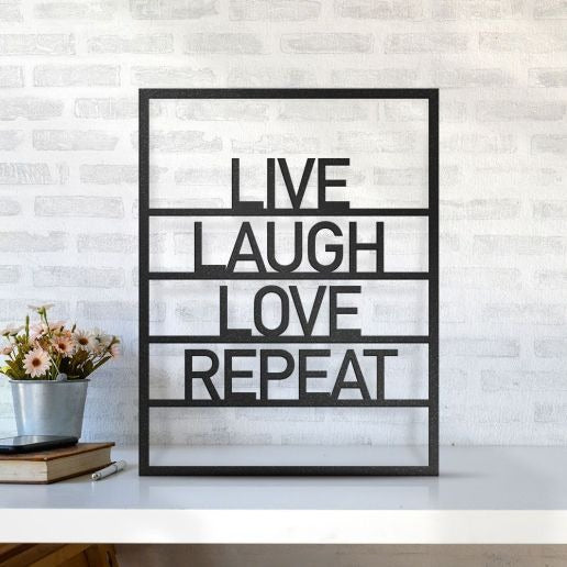 Custom Text In Frame Metal Wall Decor, Modern Style Personalized Metal Sign