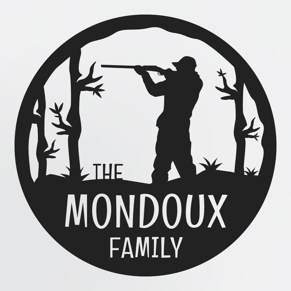 Lone Hunter Personalized Metal Wall Art, Hunting themed Custom Sign With Family Name