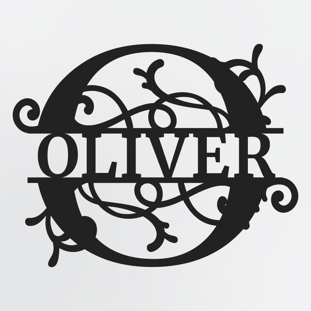 Split Letter Monogram, Personalized First Name or Family Name Metal Sign