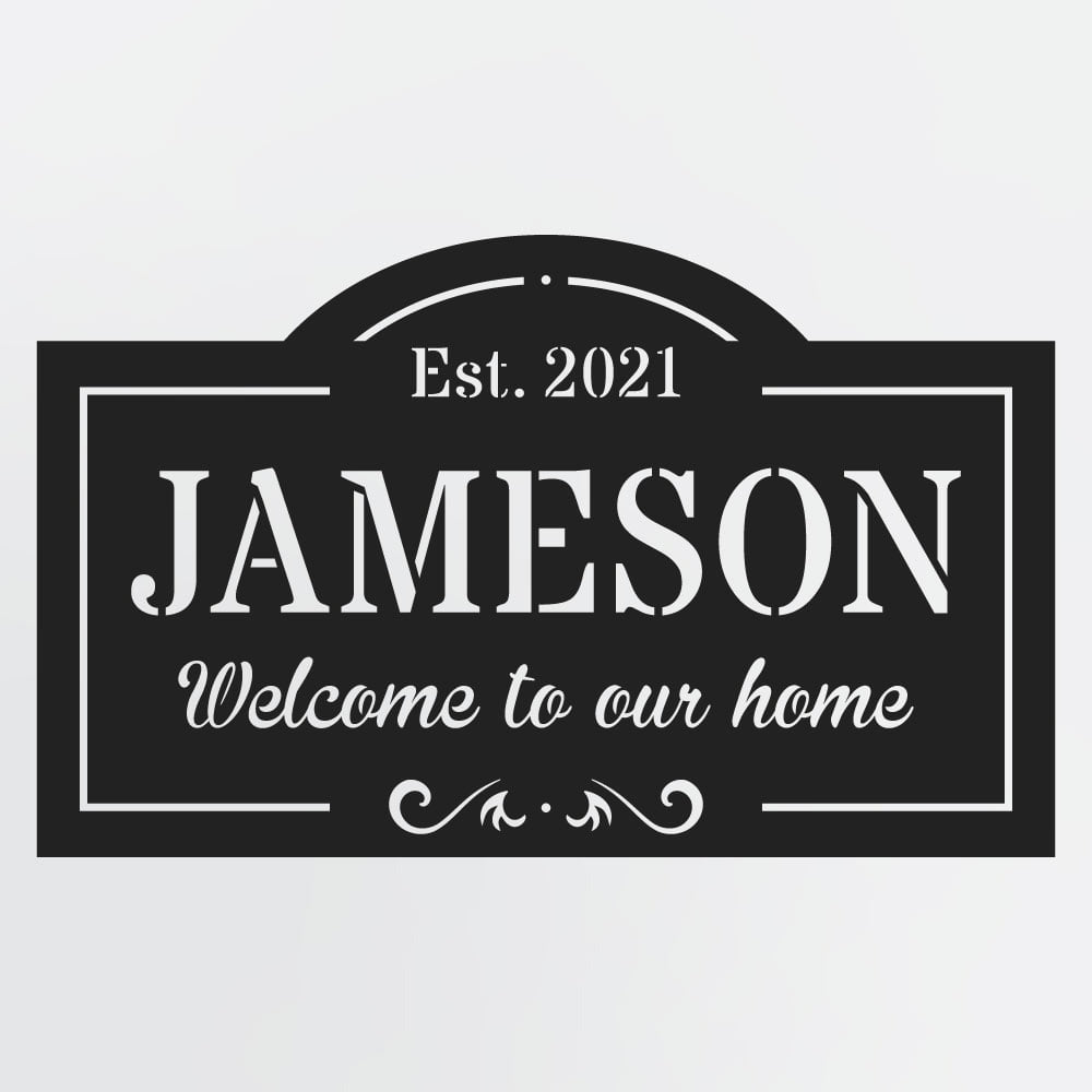 Metal Classic Sign With 3-Lines Of Custom Text, Personalized Plaque