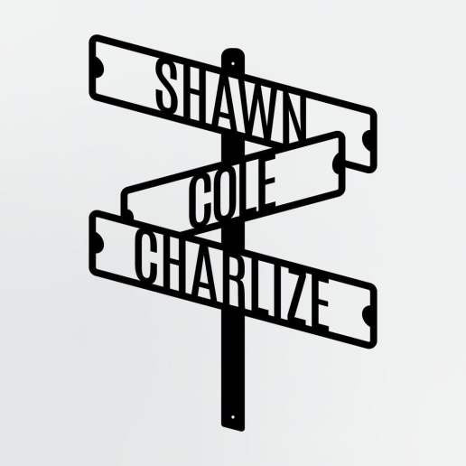 Personalized Street Sign With Family Names Metal Wall Decor, Custom Name Family Sign