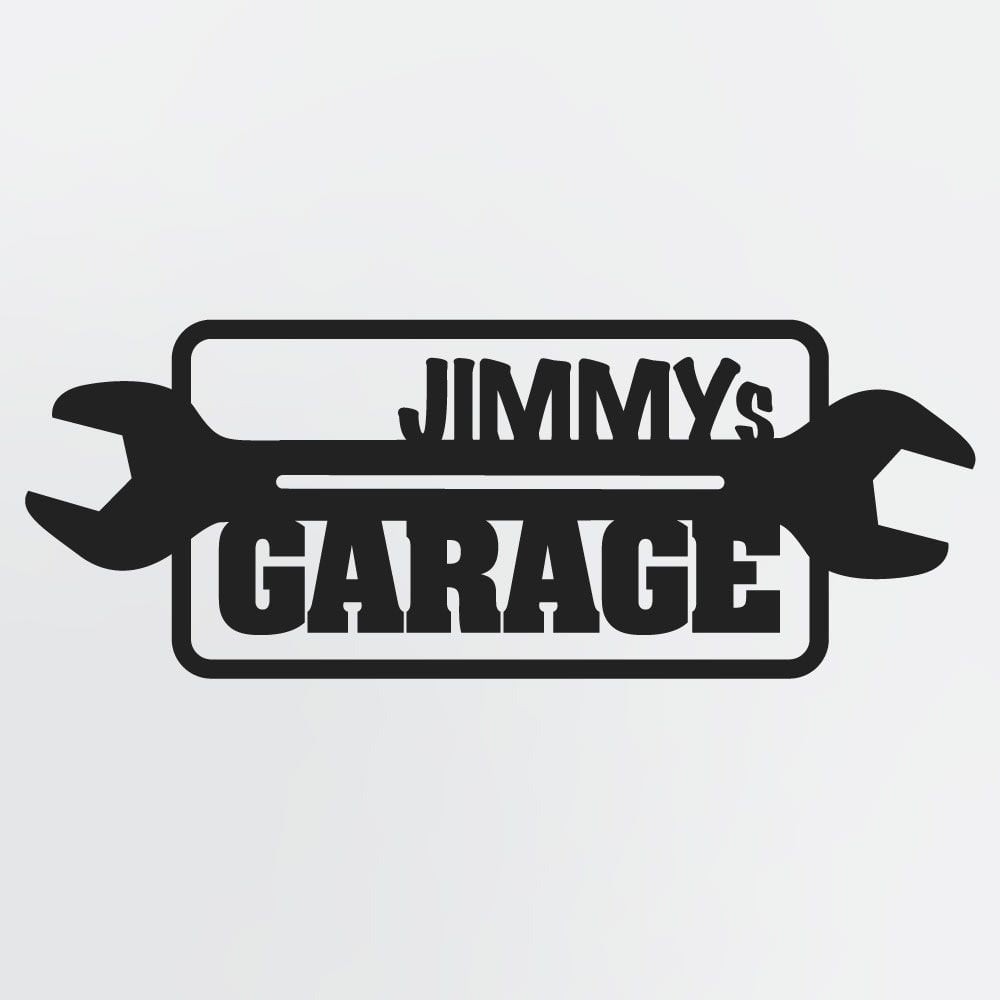 Personalized Garage Sign With Wrench & Custom Name, Garage Metal Sign